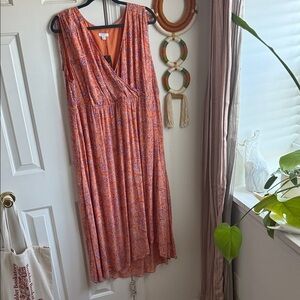 J. Jill Vibrant Orange Maxi Dress